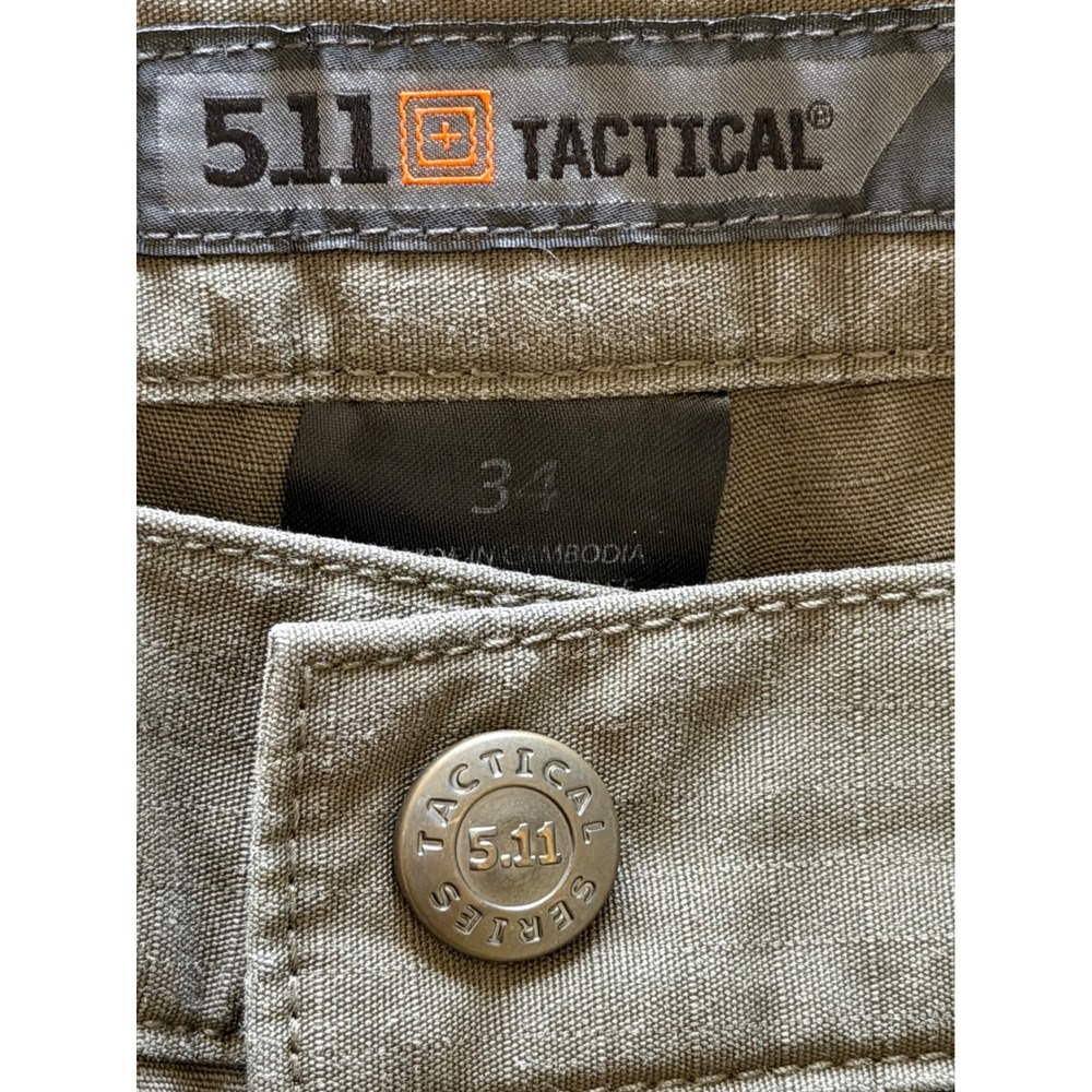 5.11 Tactical Cargo Shorts Mens 34 Olive Green Ripstop Utility Hiking Outdoor - Picture 3 of 7